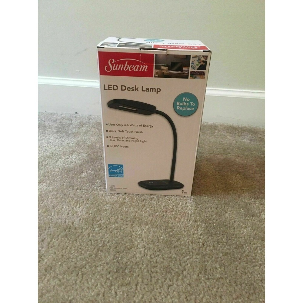 Sunbeam Flexible Neck Desk Office Room Lamp LED Black